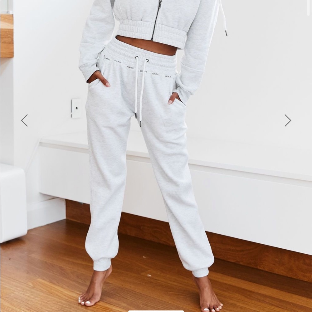 Lounge Ash White High Waisted Scrunchie Joggers
